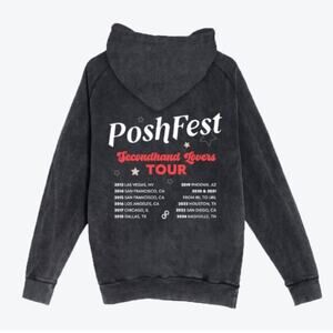 Official Poshmark PoshFest Merchandise Charcoal Vintage wash Hoodie Sweater L